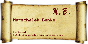 Marschalek Benke névjegykártya